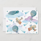 Niedliches Pilot Teddy Bear Baby Dusche Danke Kart Einladung (Rückseite)