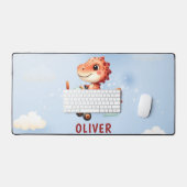 Niedliches Pilotenflugzeug mit Dinosaurier Schreibtischunterlage (Tastatur & Maus)