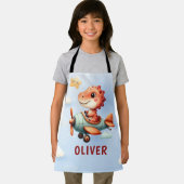 Niedliches Pilotenflugzeug mit Dinosaurier Schürze (Insitu)