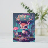 Niedliches Pilz-Deer Fantasy Postkarte (Stehend Vorderseite)