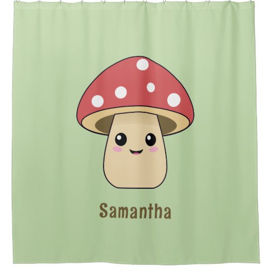 Niedliches Pilz Duschvorhang (Vorderseite)