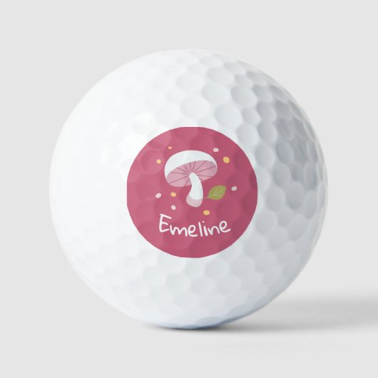Niedliches Pilz | Emma | Personalisieren | Golfball (Vorderseite)