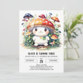 Niedliches Pilz-Geburtstagsempfang Einladung (Stehend Vorderseite)