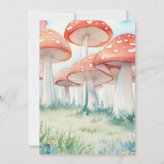 Niedliches Pilz-Geburtstagsempfang Einladung (Rückseite)