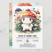 Niedliches Pilz-Geburtstagsempfang Einladung (Vorne/Hinten)