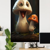 Niedliches Pilz Poster (Heimbüro)