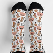 Niedliches Pilz Schwarz-weiß und rosa Whimsikum Socken (Oben)