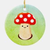 Niedliches Pilz Zeichnend Keramik Ornament (Hinten)