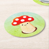 Niedliches Pilz Zeichnend Runder Pappuntersetzer (Angewinkelt)