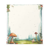 Niedliches Pilzholz, Gemustert, ungekleidet Notizblock (Vorderseite)