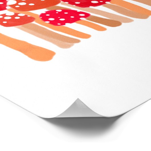 Niedliches Pilzpflaster Poster (Ecke)