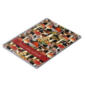 Niedliches Pilzpilzrotes schwarzes Muster Notizblock (Linke Seite)