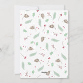Niedliches Pine & Holunder Weihnachtsmuster Famili Feiertagskarte (Rückseite)