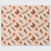 Niedliches Pinecon- und Leaf-Schnapppapier Geschenkpapier (Flach)