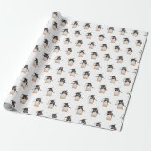 Niedliches Pinguin-Abschluss-Geschenkpapier Geschenkpapier (Ungerollt)
