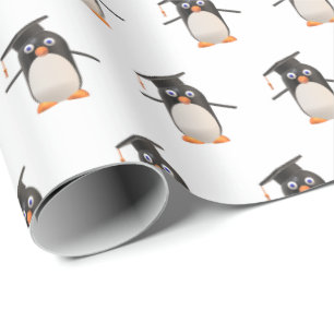 Niedliches Pinguin-Abschluss-Geschenkpapier Geschenkpapier