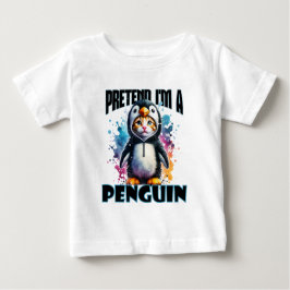 Niedliches Pinguin Cat Design für spielerische Kre Baby T-shirt