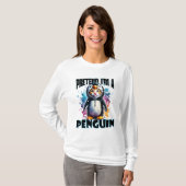 Niedliches Pinguin Cat Design für spielerische Kre T-Shirt (Vorne ganz)
