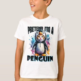 Niedliches Pinguin Cat Design für spielerische Kre T-Shirt