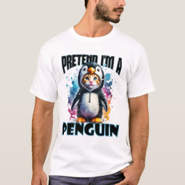 Niedliches Pinguin Cat Design für spielerische Kre T-Shirt