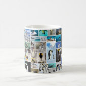 Niedliches Pinguin-Foto-Collage-Muster mit Vorname Kaffeetasse (Mittel)