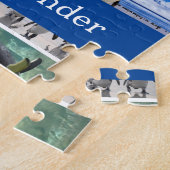 Niedliches Pinguin-Foto-Collage-Muster mit Vorname Puzzle (Seite)