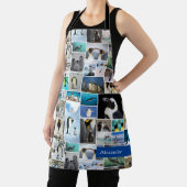 Niedliches Pinguin-Foto-Collage-Muster mit Vorname Schürze (InSitu)