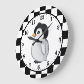 niedliches Pinguin Große Wanduhr (Winkel)
