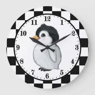 niedliches Pinguin Große Wanduhr