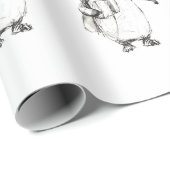 Niedliches Pinguin-Holding-Geschenk Geschenkpapier (Rolleneckpunkt)