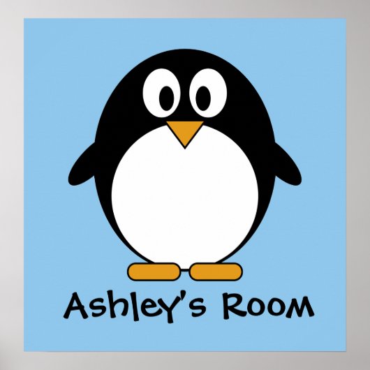 niedliches Pinguin-Kindertür-Poster Poster (Vorne)