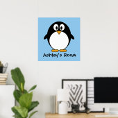 niedliches Pinguin-Kindertür-Poster Poster (Heimbüro)