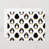 Niedliches Pinguin-Muster Postkarte (Vorne/Hinten)