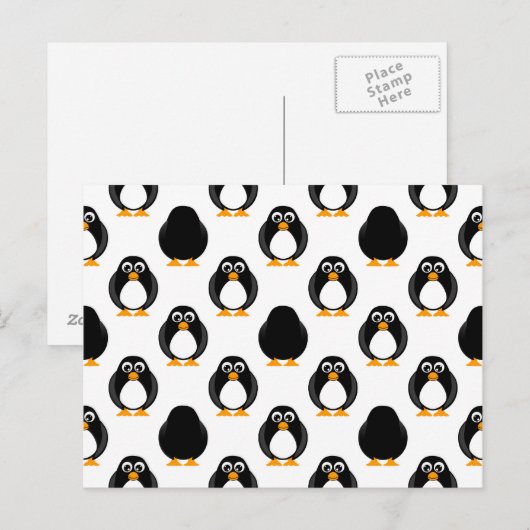 Niedliches Pinguin-Muster Postkarte (Vorne/Hinten)