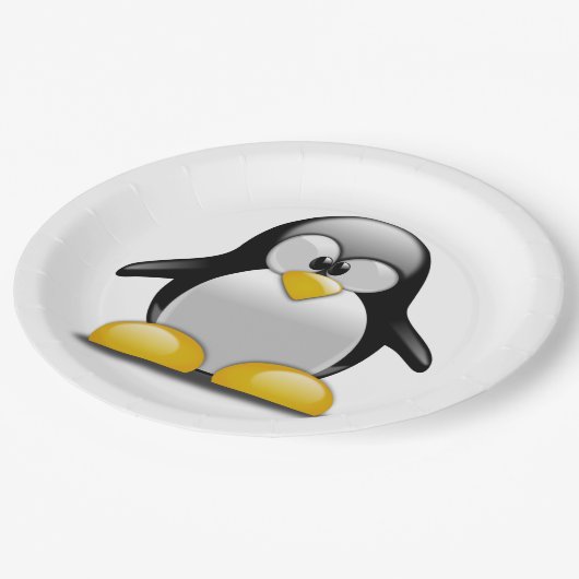 Niedliches Pinguin-Party-Plate für Kinder Pappteller (Schrägansicht)