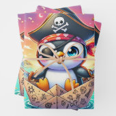 Niedliches Pinguin Pirate Adventure Geschenkpapier Set (Beispiel)