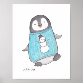 Niedliches Pinguin Poster Pinguin Happy Kinderzimm