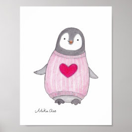 Niedliches Pinguin Poster Pinguin Malerei Kinderzi
