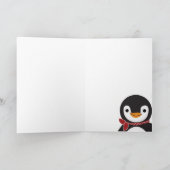 Niedliches Pinguin-Tragen von Scarf-Design Karte (Innenseite)
