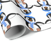 Niedliches Pinguin Weihnachtswrapping Paper Geschenkpapier (Rolleneckpunkt)