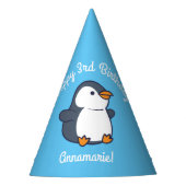 Niedliches Pinguin Winter Kindergeburtstag Party Partyhütchen (Vorderseite)