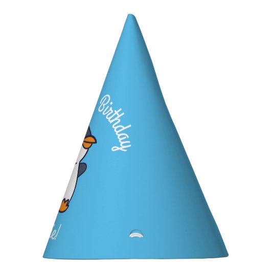 Niedliches Pinguin Winter Kindergeburtstag Party Partyhütchen (Rechts)