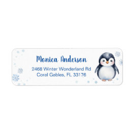 Niedliches Pinguin-Winter-Personalisiert-Label