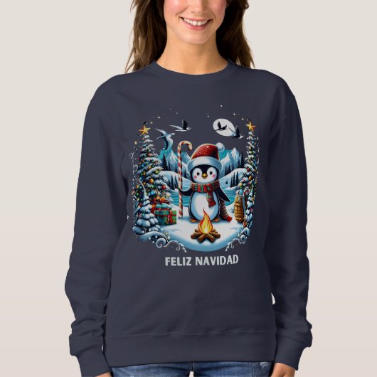 Niedliches Pinguin Winter Sweatshirt (Vorderseite)