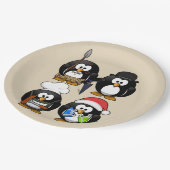 Niedliches Pinguine-Party anpassen Pappteller (Schrägansicht)