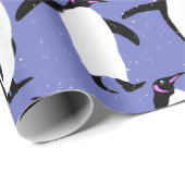Niedliches Pinguinmuster Geschenkpapier (Rolleneckpunkt)
