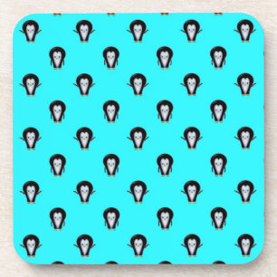 Niedliches Pinguinmuster über Mini Aquamarin Blue Getränkeuntersetzer
