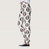 Niedliches Pinguinoberflächen-Muster drucken Leggings (Links)