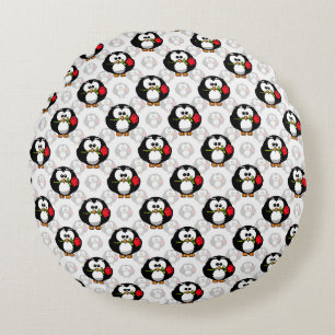 Niedliches Pinguinoberflächen-Muster drucken Rundes Kissen