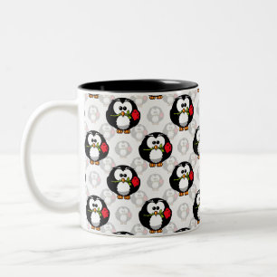 Niedliches Pinguinoberflächen-Muster drucken Zweifarbige Tasse
